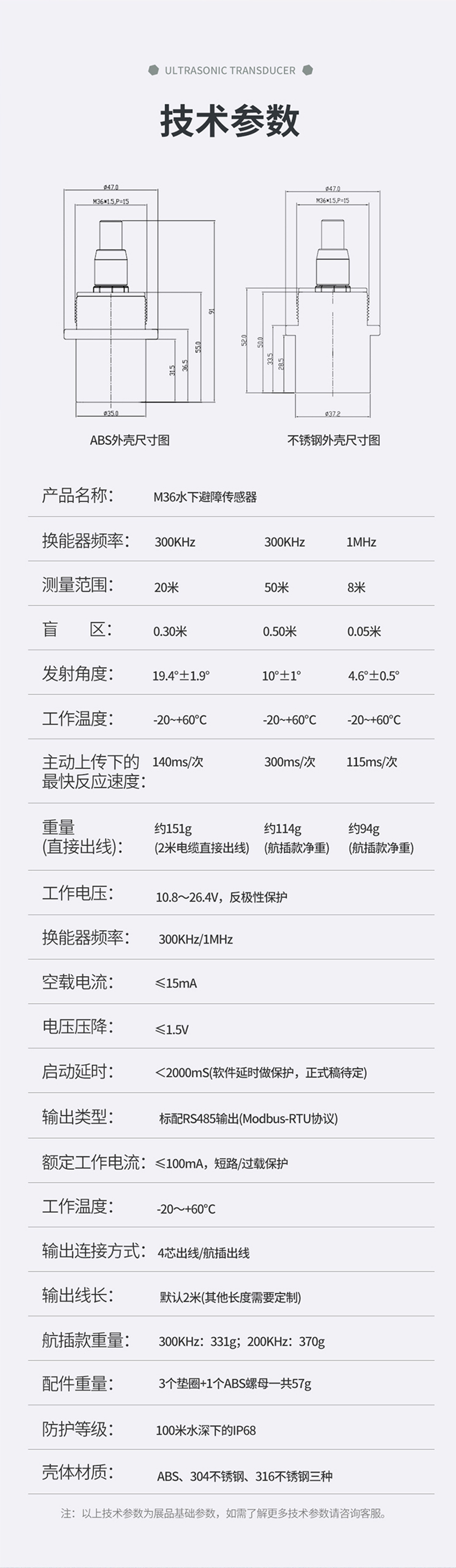 M36水下避障傳感器（plus款，304外殼，帶航空插頭）.716詳情頁_04.jpg